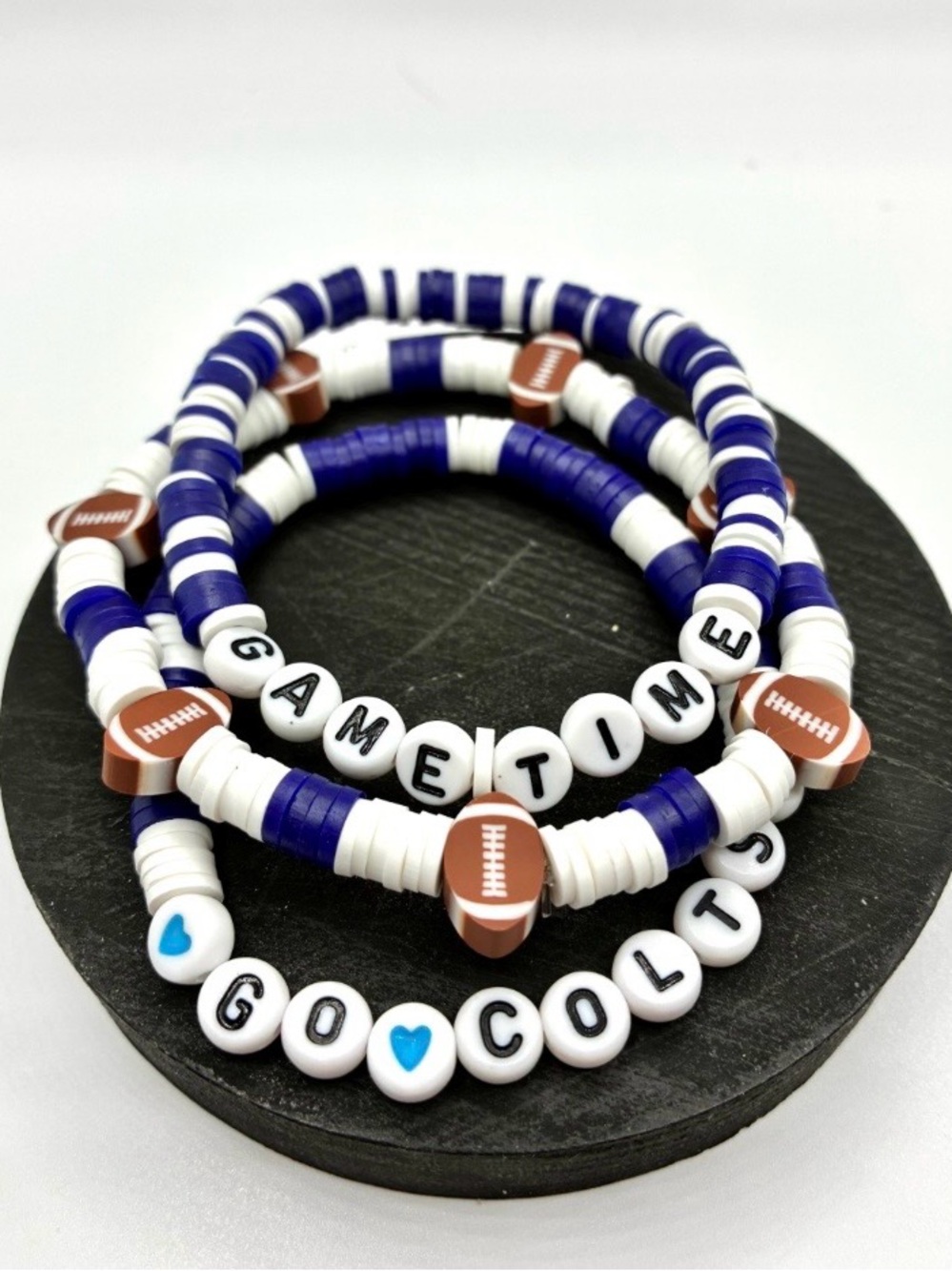 Game Time Go Colts Beaded Stretch Bracelet Set